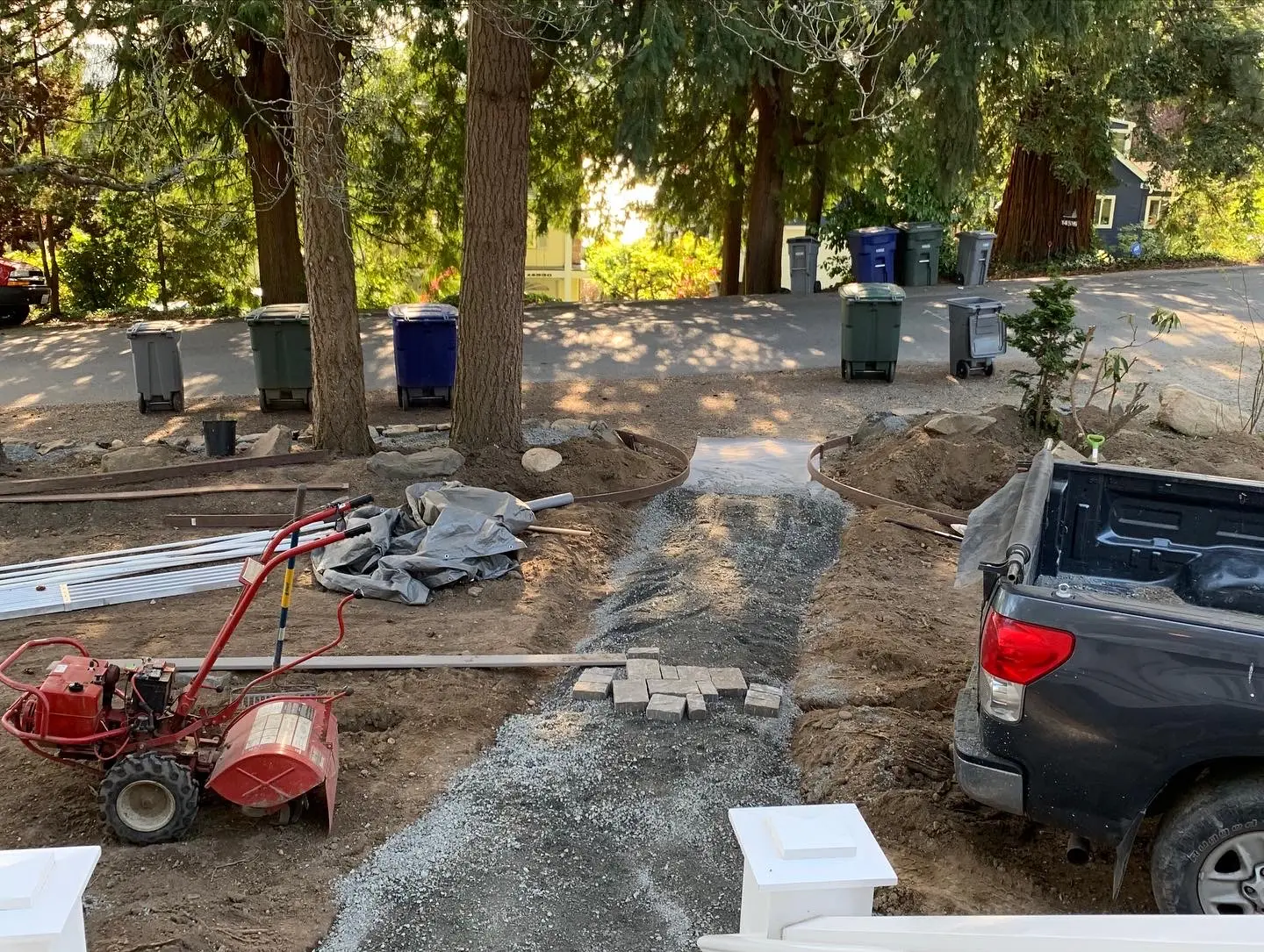Front path and landscape preparation underway