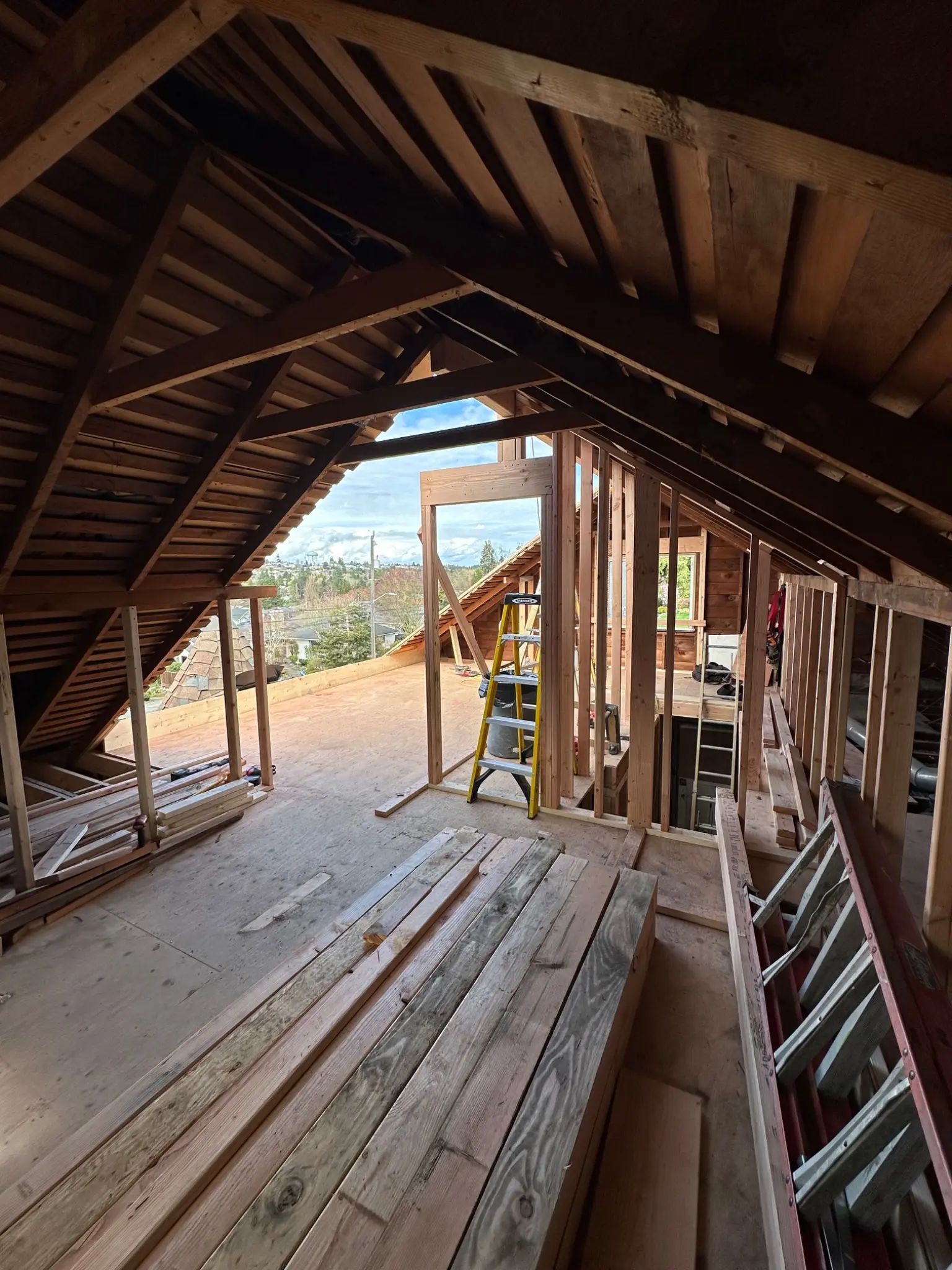 New roof and dormer framing underway