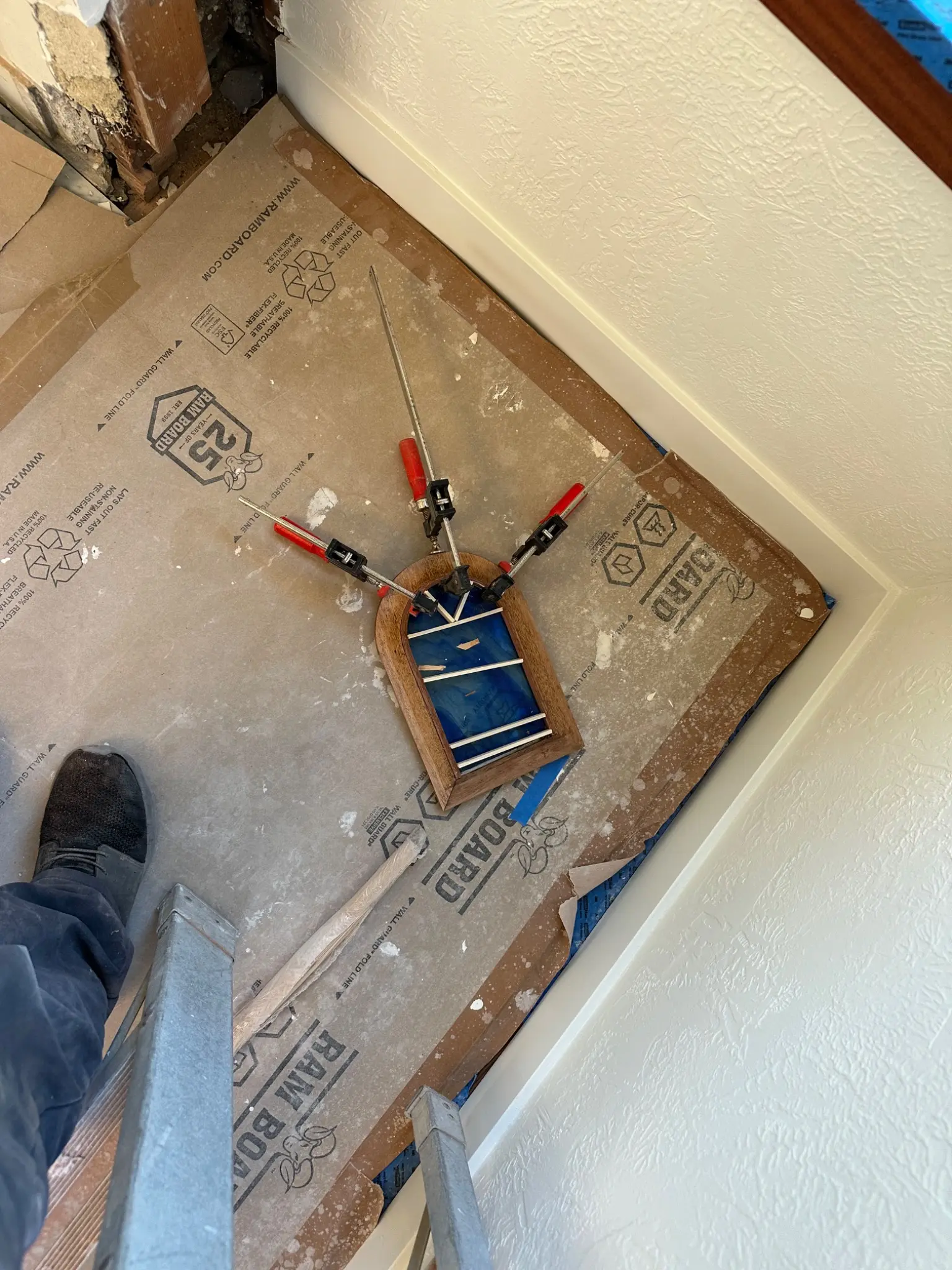 Custom woodwork during installation