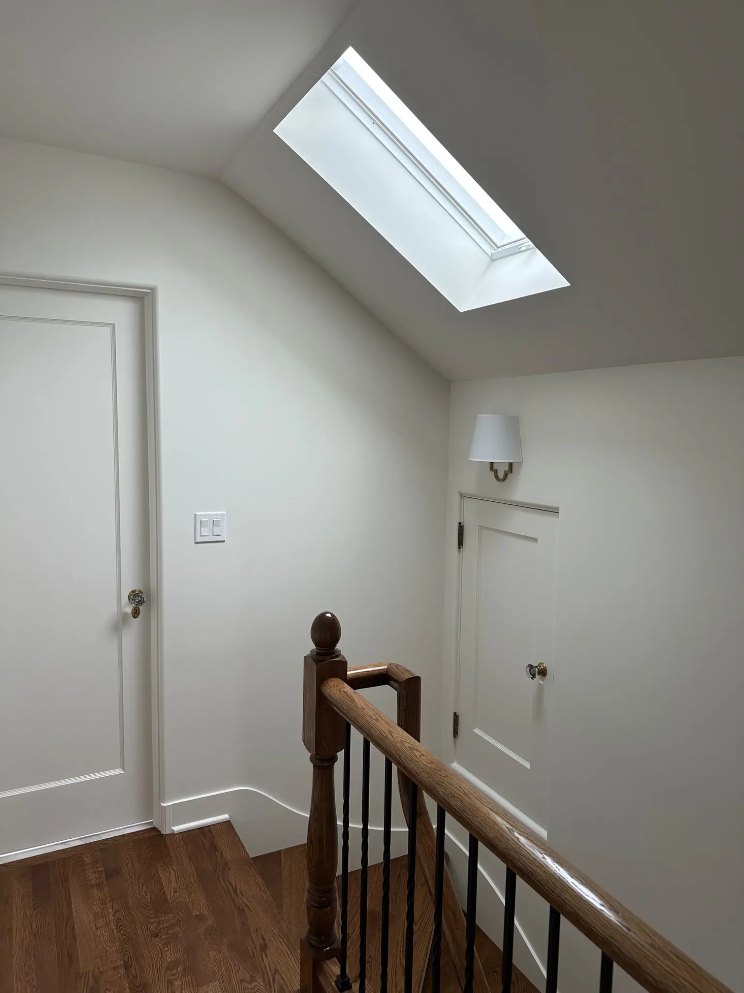 Upper landing with skylight and restored details