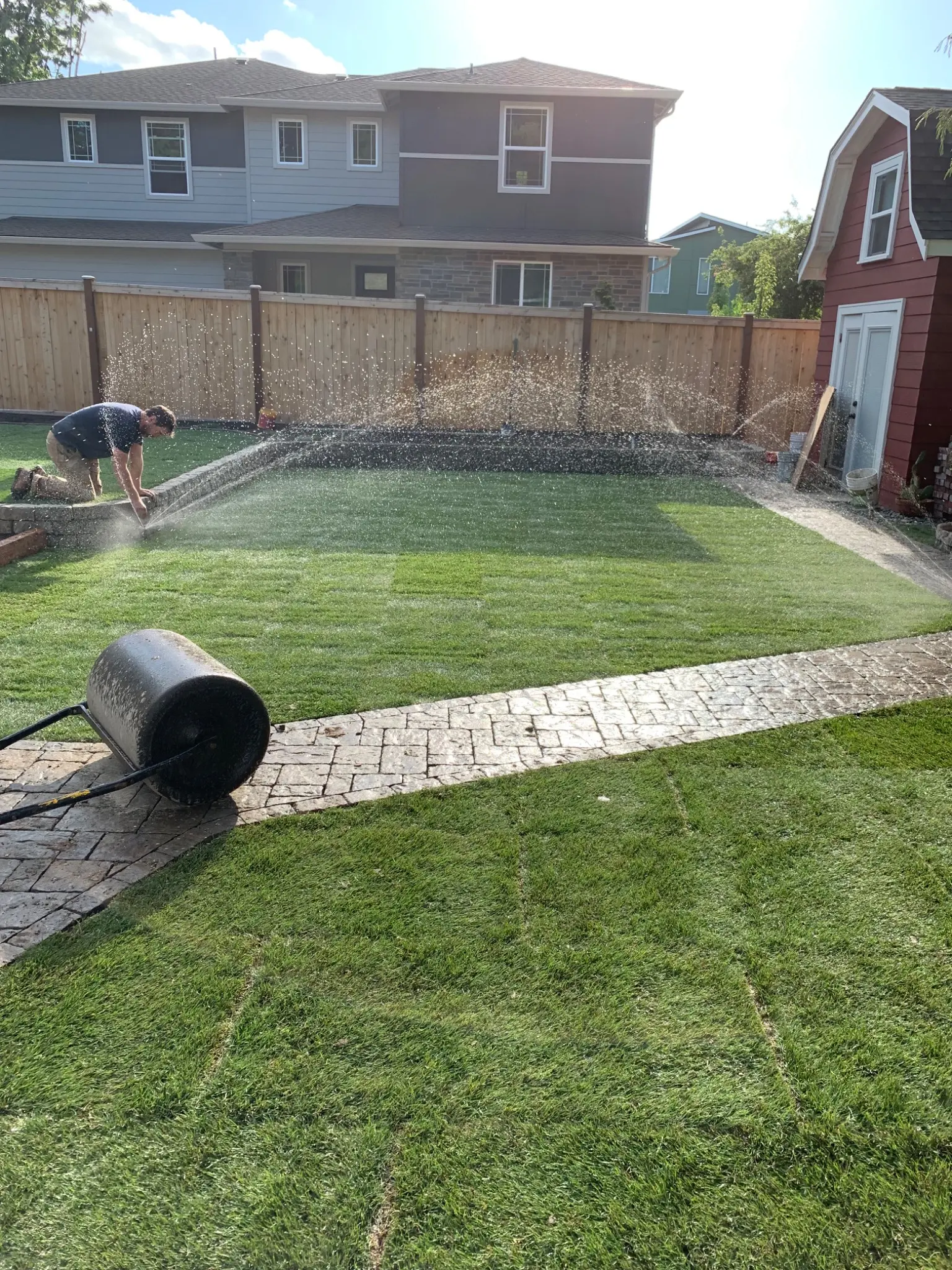 New lawn and path nearing completion