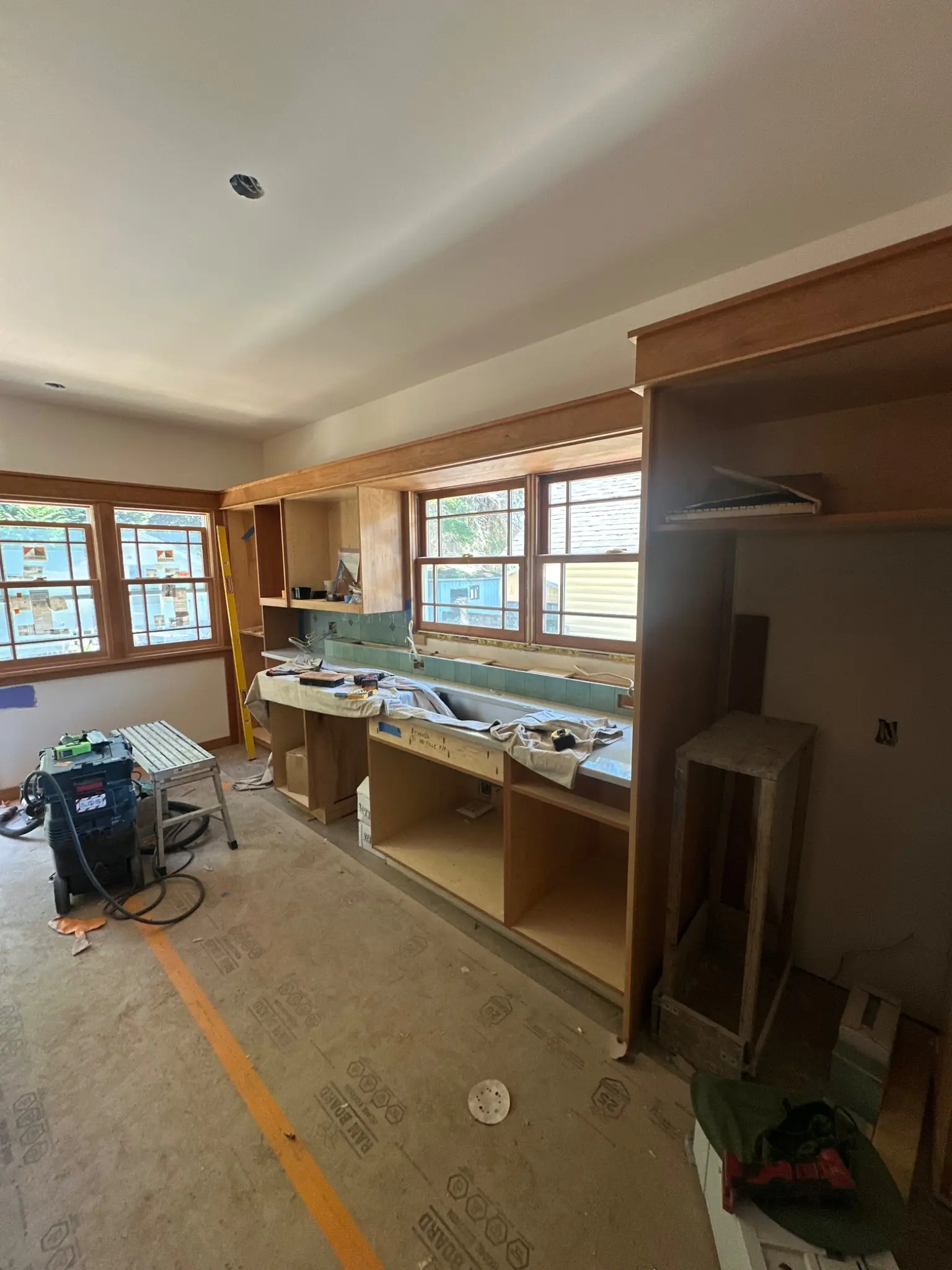 Kitchen finish carpentry underway