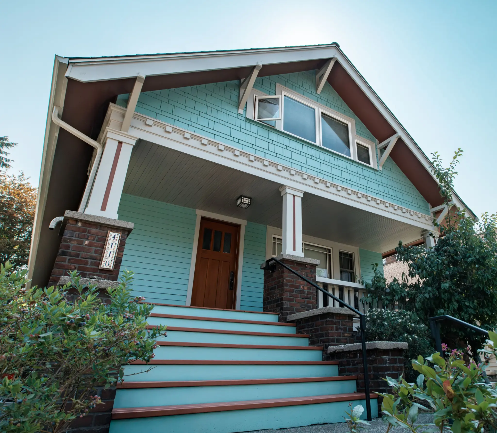 Completed porch and front entry details
