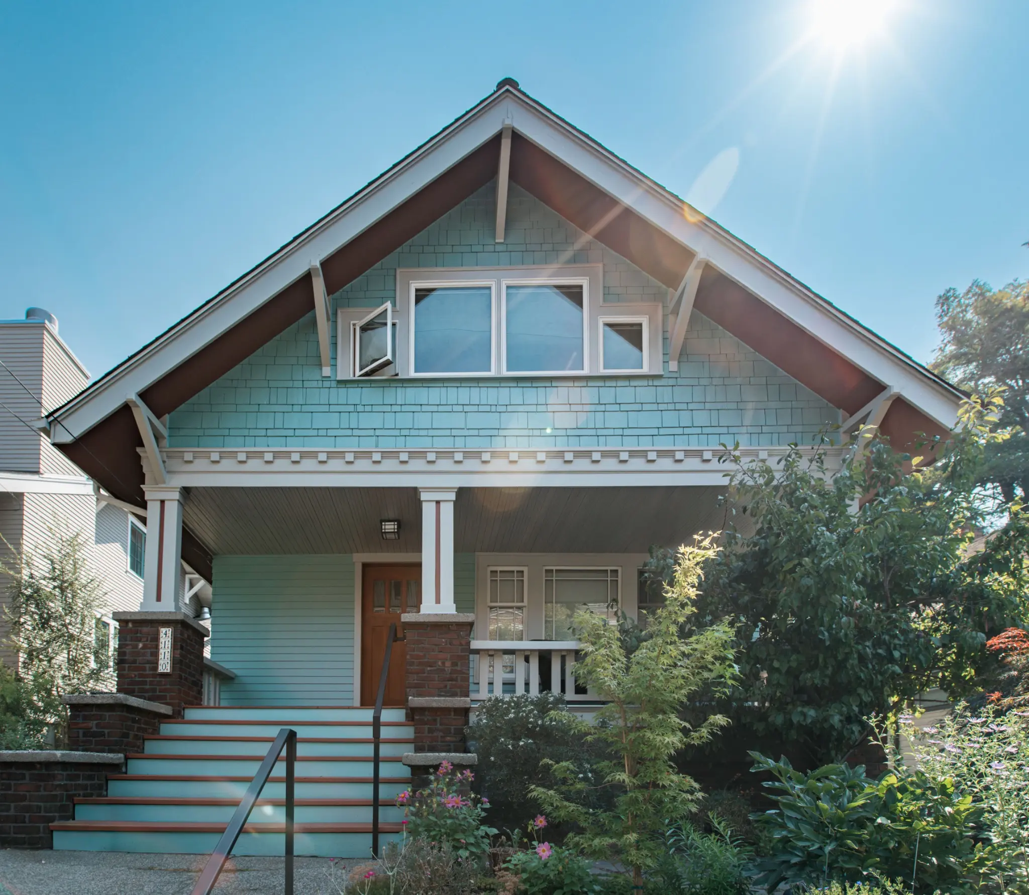 Completed front exterior of the restored 1911 Wallingford Craftsman