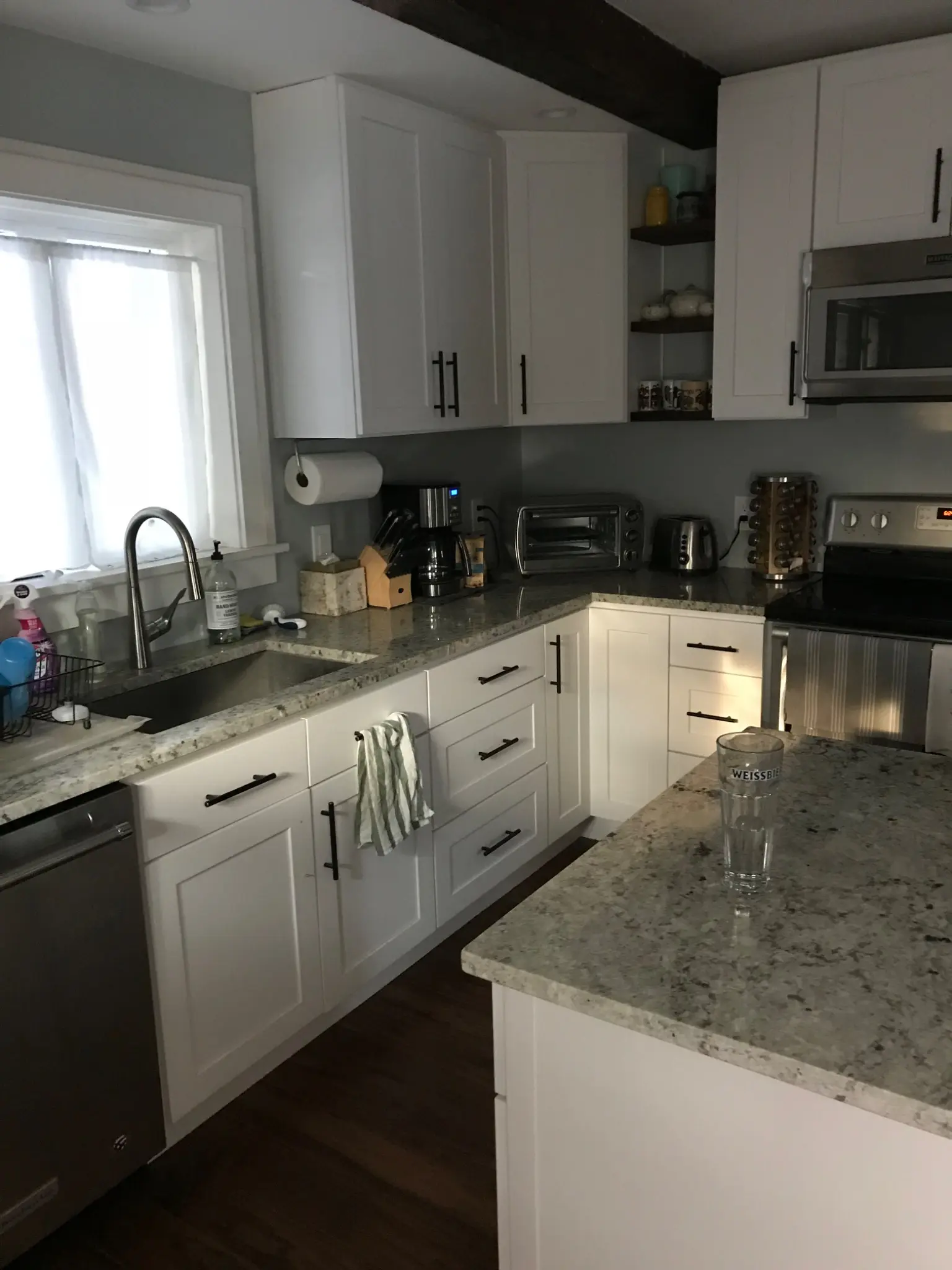 Completed kitchen cabinetry and countertops