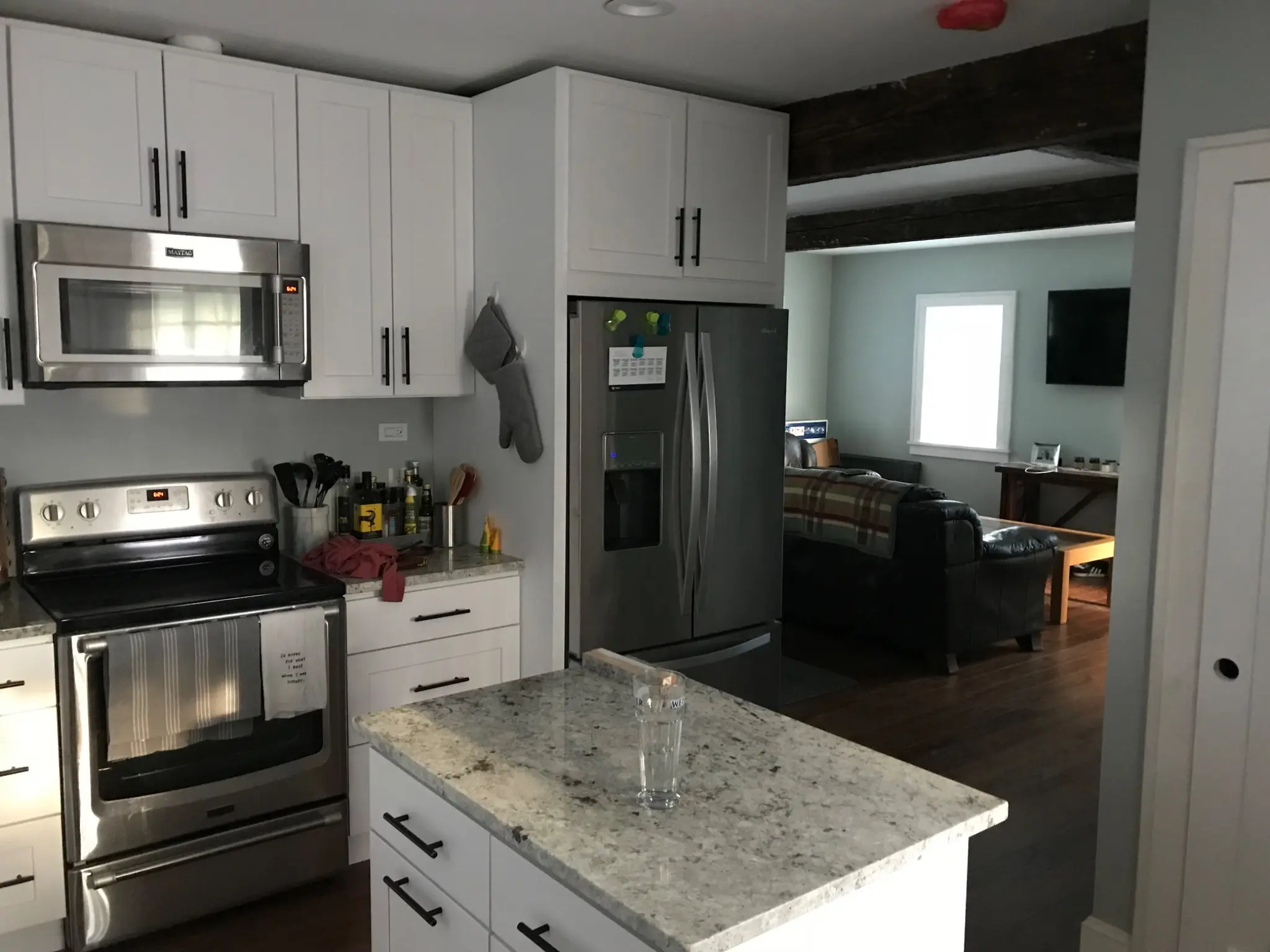 Completed kitchen and island
